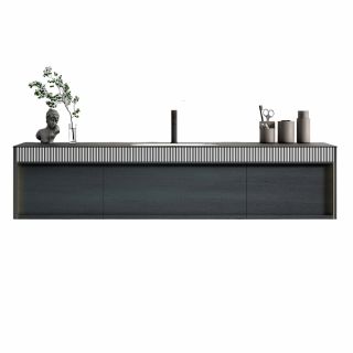 Тумба с раковиной Black&White Universe 9501600 160 см серый матовый